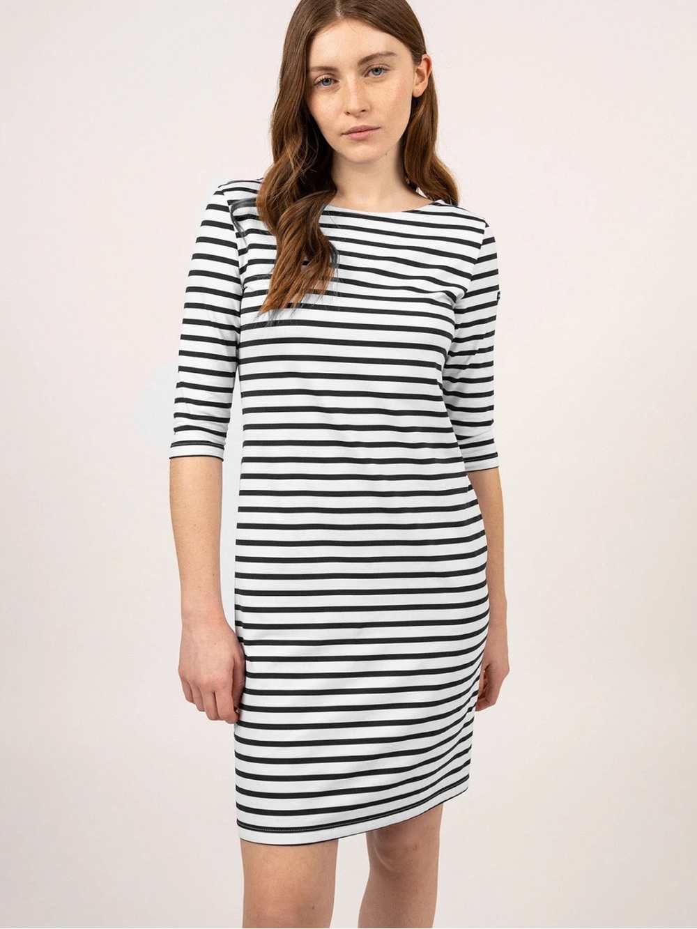 Saint James Black Ivory Stripe Propriano Nautical Dress Size US14